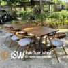 Meja Makan Kayu  Trembesi Kaki Besi  Magelang