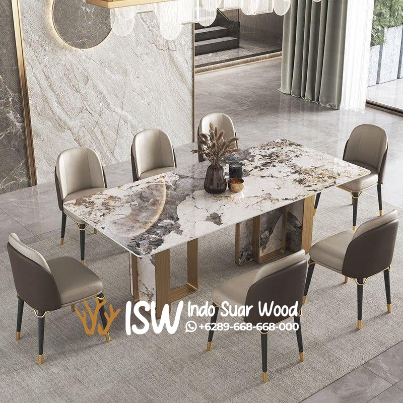 Meja Makan Marmer Corak Elegan Tulungagung