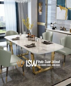 Meja Makan Marmer Stainless Kota Temanggung