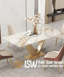 Meja Makan Marmer Stainless Lamongan