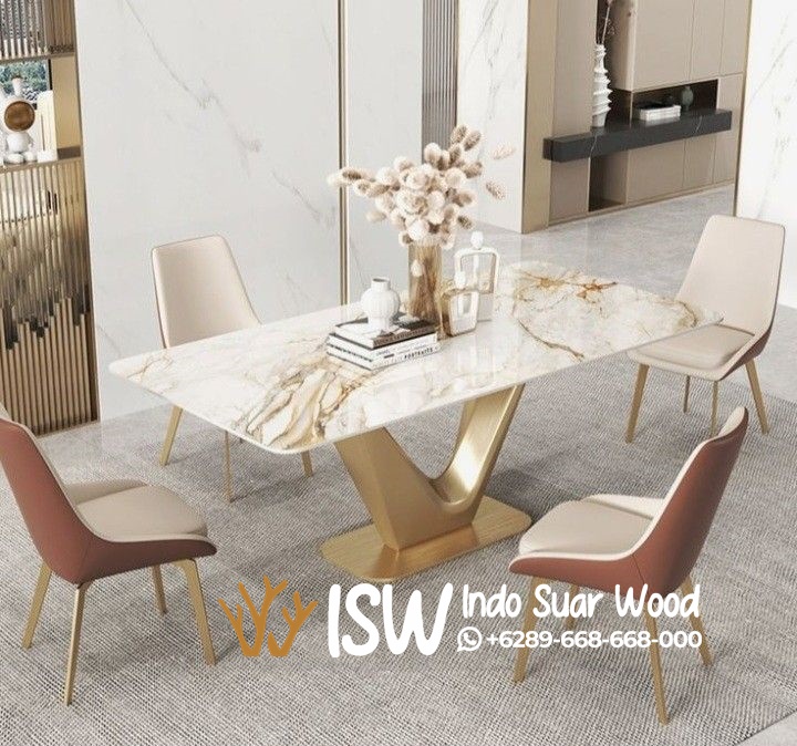 Meja Makan Marmer Stainless Lamongan