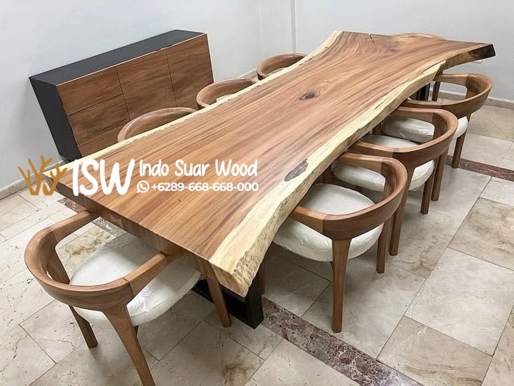 Meja Meeting Trembesi Kaki Besi Kota Sragen