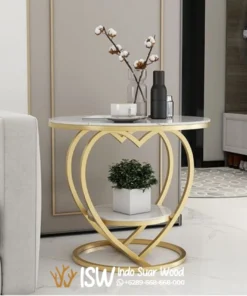 Meja Sudut Bulat Kaki Love Modern