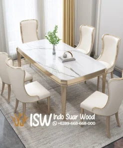 Meja Makan Marmer Putih Pacitan