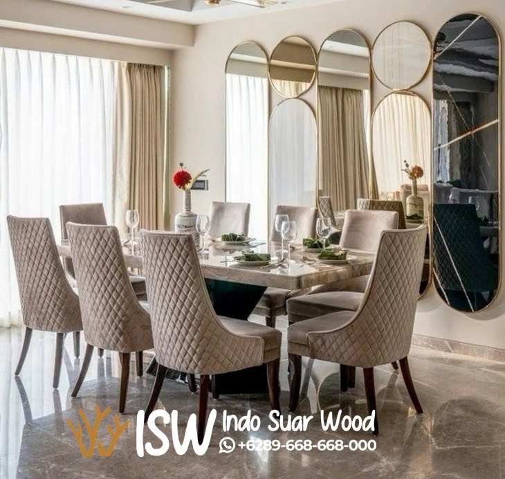 Meja Marmer Kayu Jati Modern