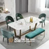 Set Meja Makan Marmer Putih