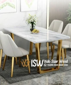 Meja Makan Marmer 4 Kursi Bogor