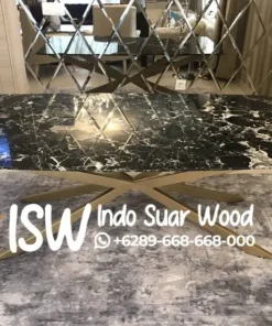 Meja Makan Motif Marmer