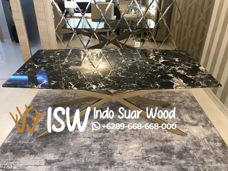 Meja Makan Motif Marmer