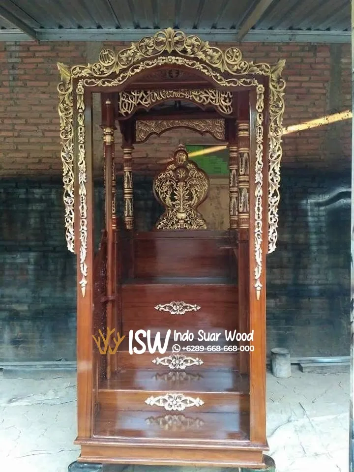 Jual Mimbar Masjid Jati Ukir Solo Terbaru
