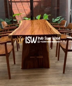 Meja Makan Kayu Jati Utuh