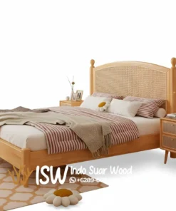 Dipan Kayu Mix Rotan Minimalis