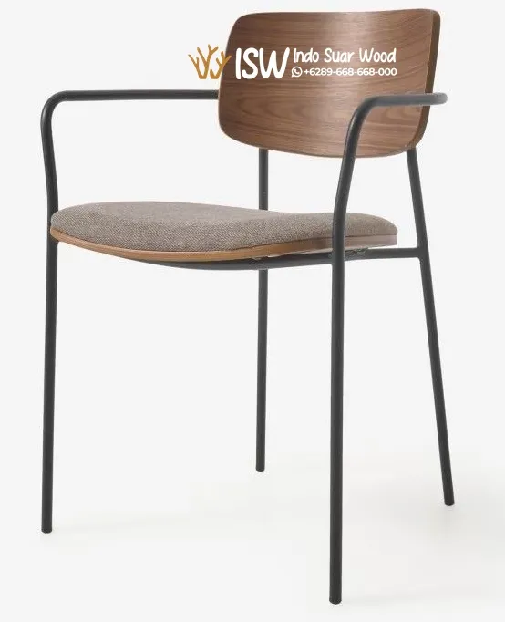 Kursi Cafe Besi Kombinasi Kayu