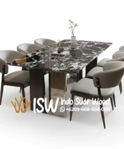 Meja Makan Granit Hitam