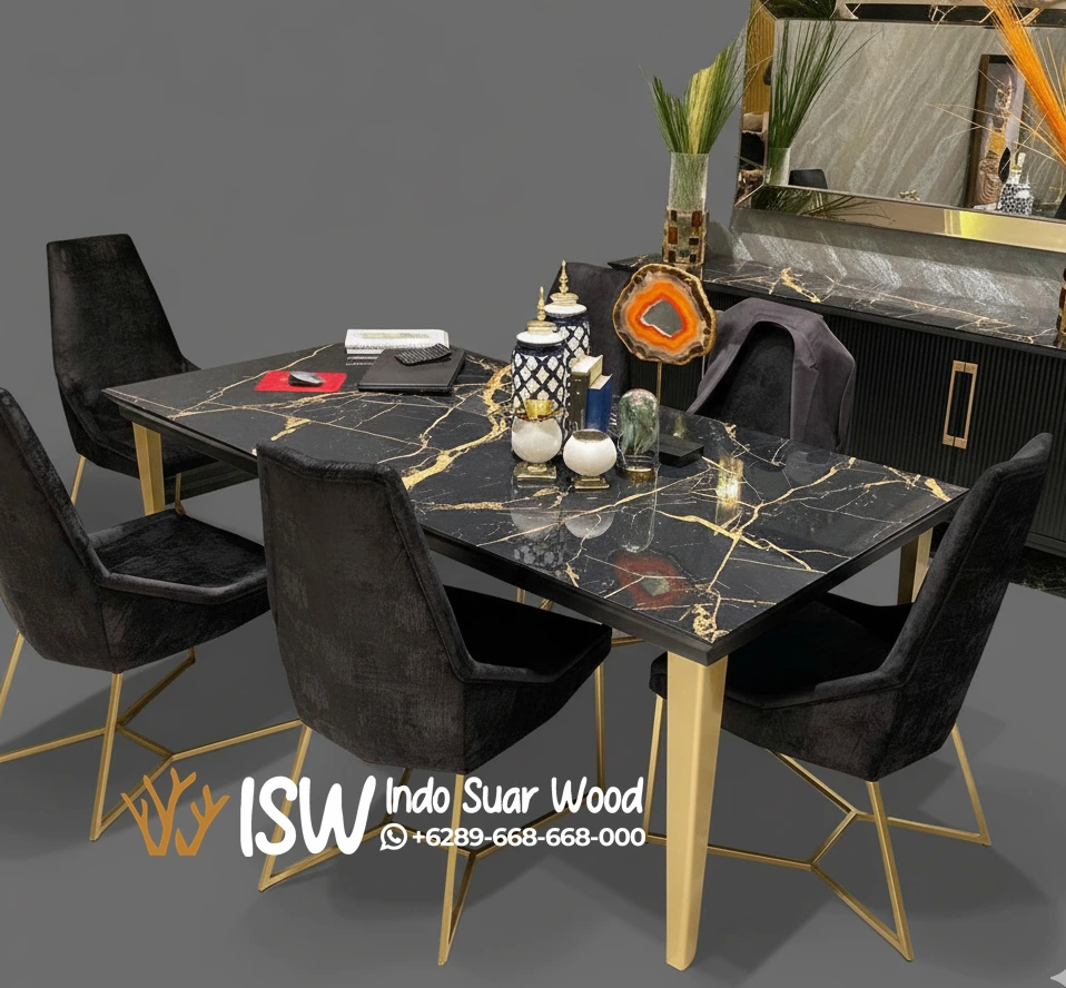 Meja Marmer Hitam Informa