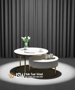 Coffe Table Marmer Bulat Laci