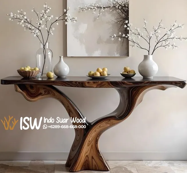 Meja Konsul Natural Jati