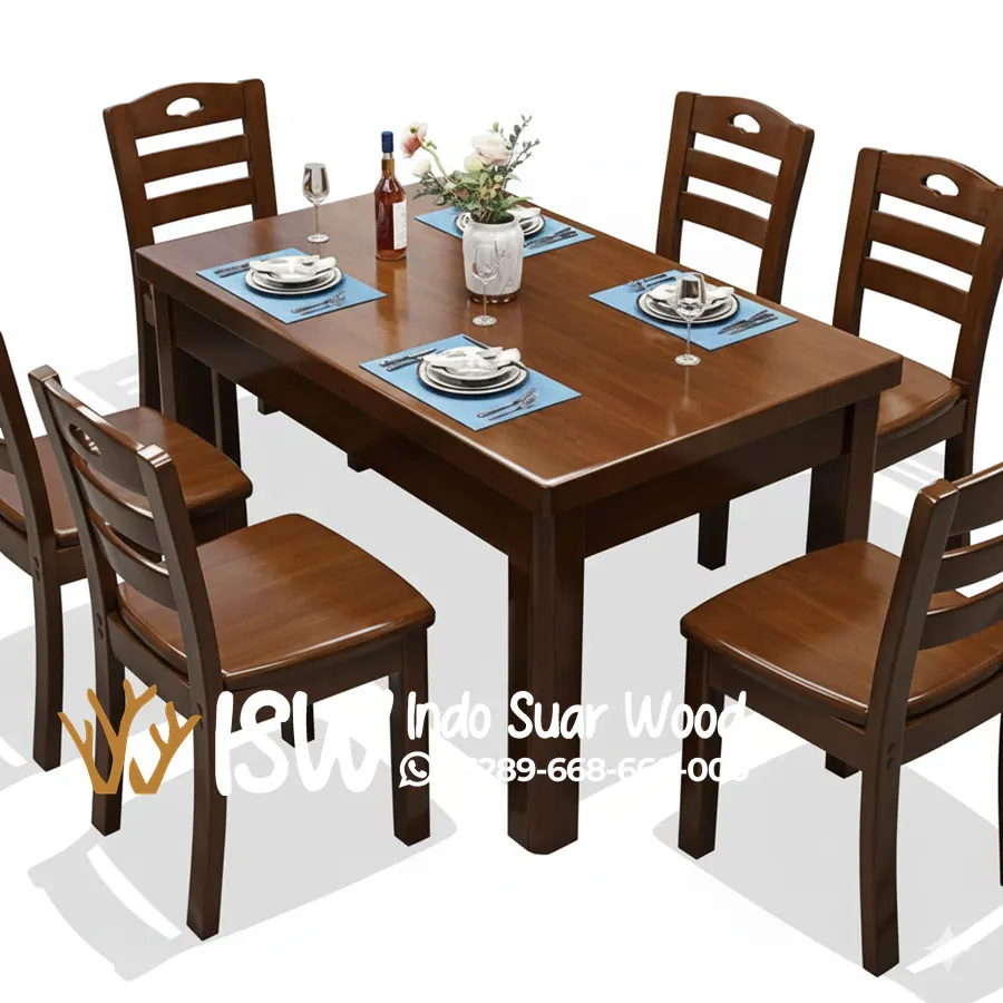Meja Makan Jati Kursi 6