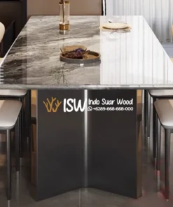 Meja Makan Mewah Top Marmer 6 Kursi