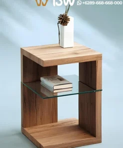 Meja Sudut Kayu Solid