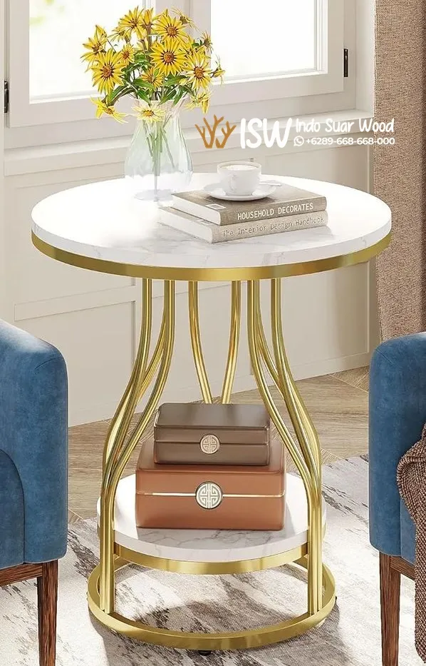 Meja Sudut Marmer Mewah