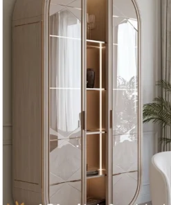 Jual Lemari Hias Desain Modern Cream