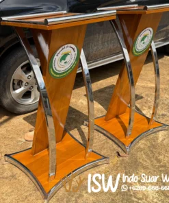 Jual Podium Kayu jati Stainless Mewah