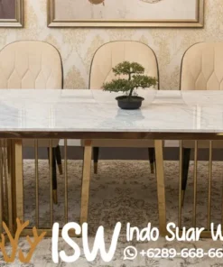Jual Satu Set meja Makan Marmer Carara