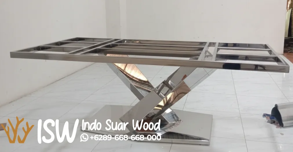 Kaki Meja Stainless Berkualitas Desain silang