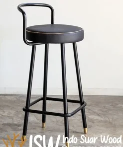 Kursi Stool Industrial Premium Aksen Emas