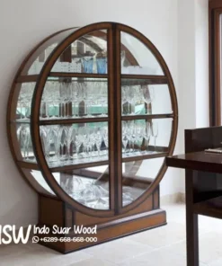 Lemari Hias Kaca Bundar Minimalis Art Deco