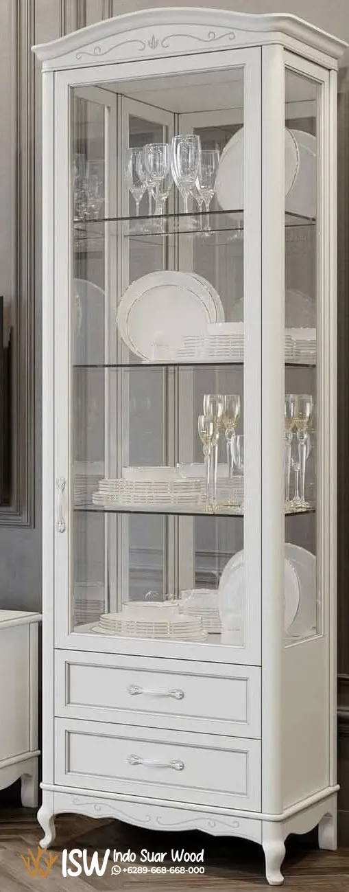 Lemari Hias Kaca Dapur Duco Minimalis Pekalongan