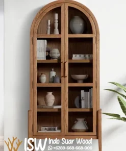 Lemari Hias Kayu Jati Model Lengkung