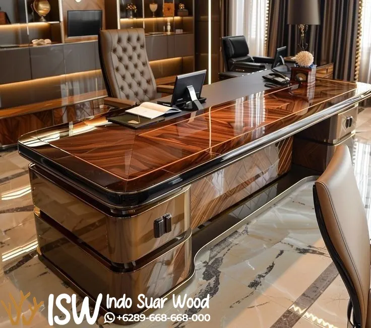 Meja Direktur Glossy Premium Modern Kontemporer