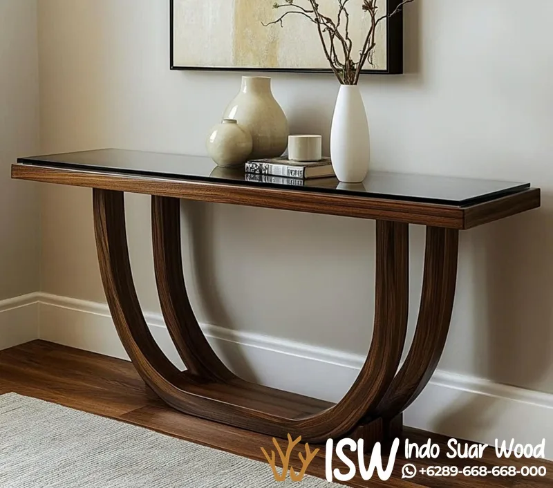 Meja Konsul Kayu Jati U Shape Magelang