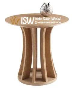 Meja Sudut Kayu Jati Natural Model Tropi