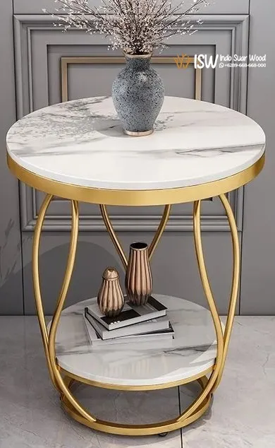 Meja Sudut Marmer Putih Jombang