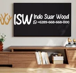 Meja TV Kayu Jati Minimalis Modern Desain Asimetris