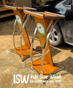 Podium Kayu jati Stainless Finishing Mewah Batang
