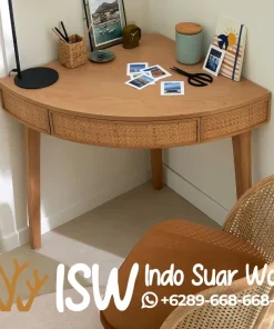 Jual Meja Sudut Minimalis Kombinasi Laci