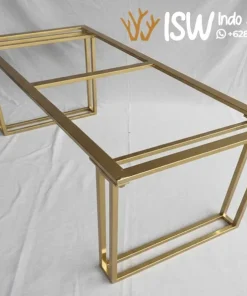 Kaki Meja Besi Hollow Industrial Finishing Gold
