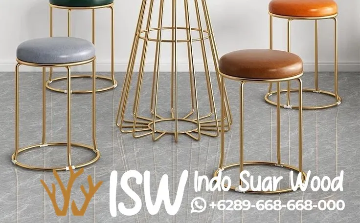Kursi Stool Kaki Stainless Gold