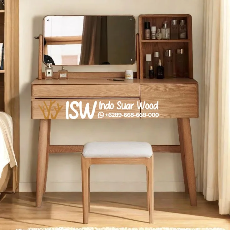 Meja Rias Cermin Kotak Desain Japandi