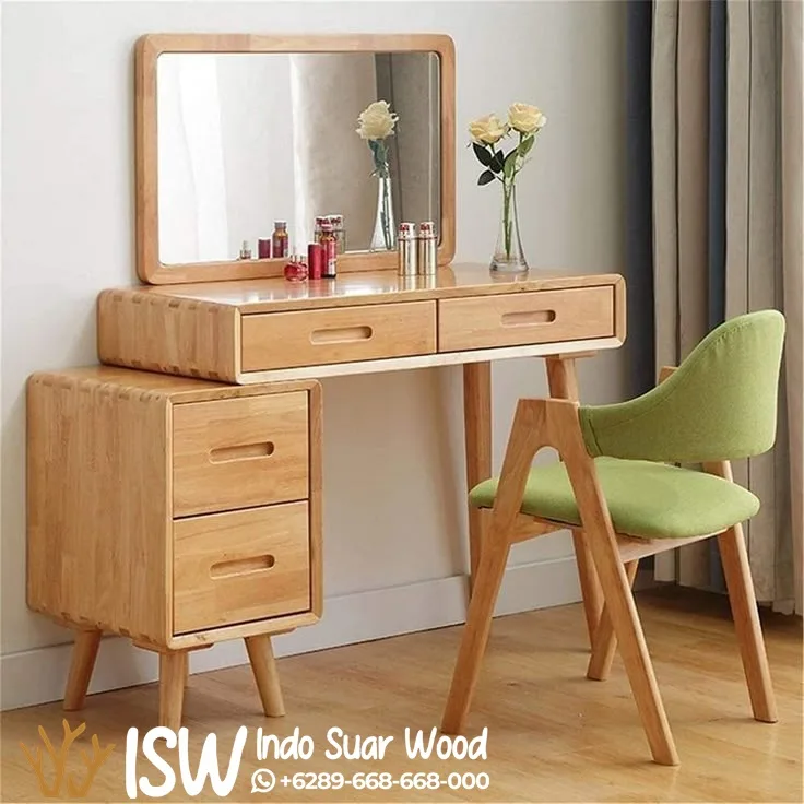 Meja Rias Minimalis Kayu Solid Nordic Eksklusif