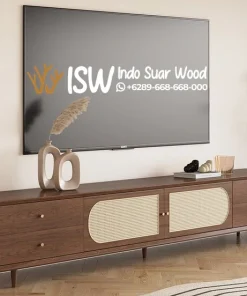Meja TV Jati Rotan Anyam Estetik Minimalis