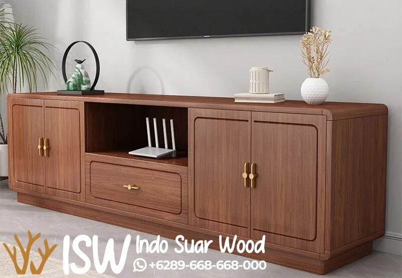 Meja TV Konsol Scandinavian Modern Aksen Emas