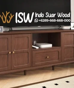 Meja TV Modern Walnut Kayu Jati Klasik