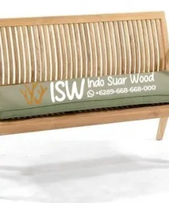 Bangku Kayu Panjang Sandaran Bilah Klasik