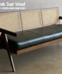 Bangku Panjang Rotan Retro Klasik Modern