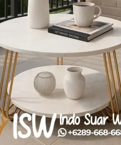 Jual Coffee Table Marmer kaki Stainless